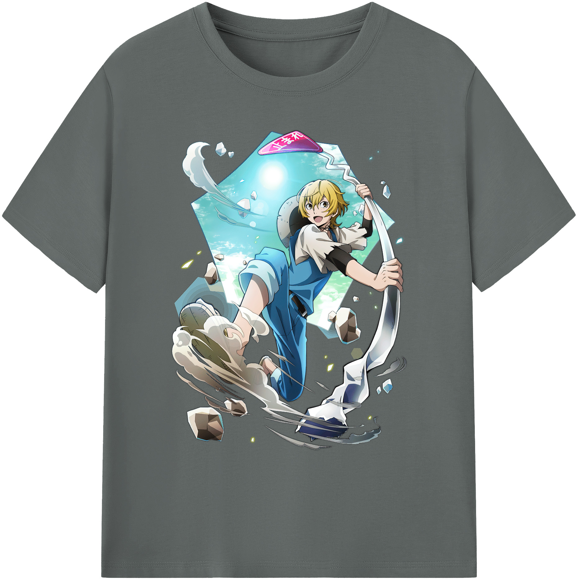 （画像用） 文豪ストレイドッグス Bungo Stray Dogs 綿100％ メンズ半袖Tシャツ｜肌触りやわらか＆通気性